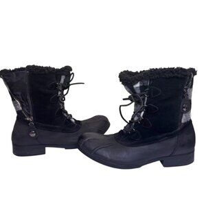 Pajar Waterproof Winter Boots Zipper Lace Up Rubber Soles Faux Fur Warm Snow 9.5